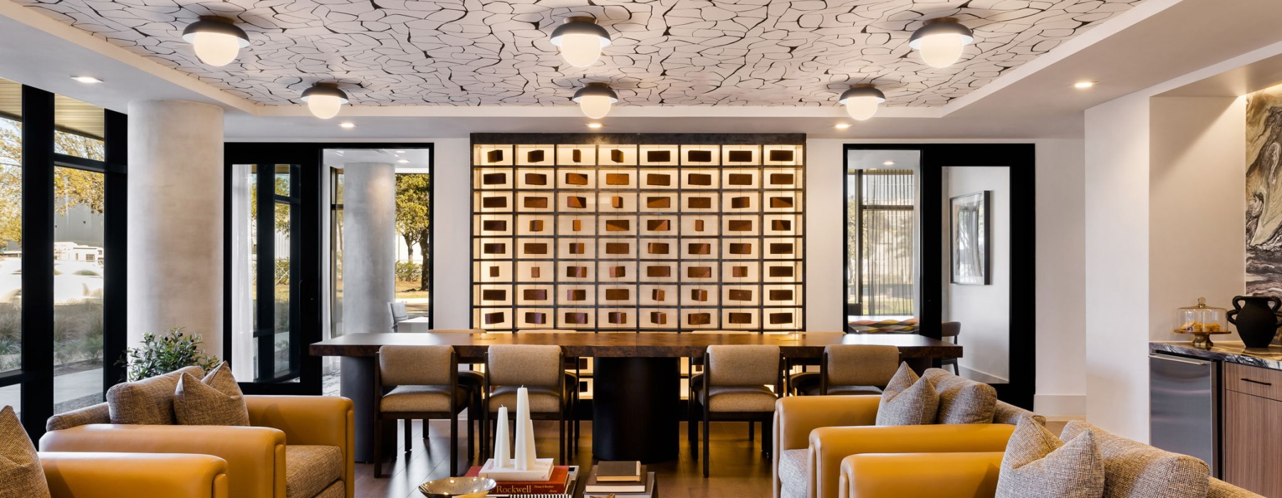 large leasing office with many windows and modern features