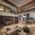 a spacios clubhouse with a large glass ceiling